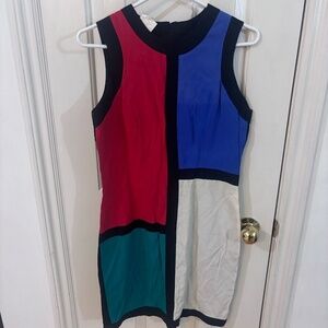 Vintage UNREAL 60s mod dress colorblock